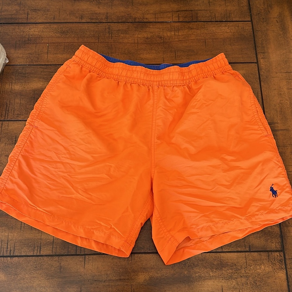 Orange Polo swim trunks 7inch